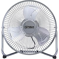 Optimus F-4092 9-Inch Industrial-Grade High-Velocity 2-Speed Fan, 1-Pack, Silver Coated