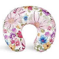 Nursing Pillow Cover for Boys and Girls, Breastfeeding Pillow Case for Newborn, Soft Baby Breastfeeding Pillow Slipcover, Fit for Standard Infant Nursing Pillows, Colourful Flowers
