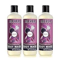Moisturizing Body Wash for Women and Men, Biodegradable Shower Gel Formula Made with Essential Oils, Plum Berry, 16 oz Bottle, Pack of 3