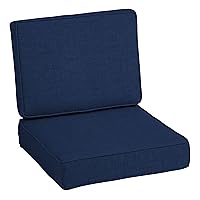 Arden Selections ProFoam Essentials Outdoor Deep Seating Cushion Set, 24 x 24, Foam Cushion with Fabric Cover Sapphire Blue Leala
