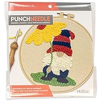 Dimensions Floral Gnome Punch Needle Set for Beginners, 8