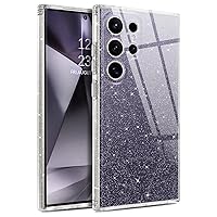 YINLAI Design for Samsung Galaxy S24 Ultra Case, Clear Sparkle Transparent Crystal Bling Slim Women Girls Soft TPU Rubber Drop-Resistant Protective Phone Cover 6.8 Inch, Clear Glitter