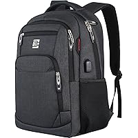 17 Inch Laptop Backpack, Business Anti Theft Slim Durable Laptops Backpack with USB Charging Port, Water Resistant College Computer Bag Gifts for Men & Women Fits 15.6 Inch Notebook-Black