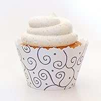 Cupcake Wrappers Swirls Adjustable - Set of 12 (Silver)
