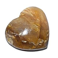 Heart - Citrine 70-80 Gm Big Size - 2-2.5 inch Natural Healing Chakra Balancing Crystal Stone