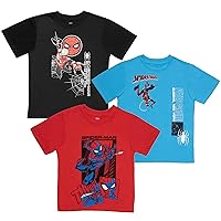 Spider-Man Comics Peter Parker Boys 3-Pack Short Sleeve T-Shirt Bundle Set for Kids