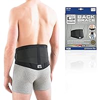 Neo G Back Brace with Power Straps - Support For Lower Back Pain, Muscle Spasm, Strains, Arthritis, Injury Recovery, Rehabilitation - Adjustable Compression - Class 1 Medical Device - One Size - Black