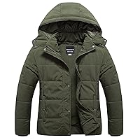 CREATMO US Women's Plus Size Warm Puffer Jacket Waterproof Fleece Lined Winter Coat with Removable Hood