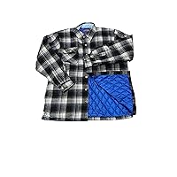 Big and Tall Insulated and Quilted Primaloft Lined Flannel Shirt Jacket in Blue Plaid to 8X Big and 6X Tall