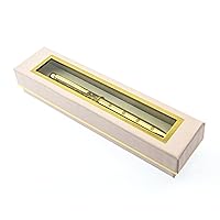 Graphique Good as Gold Deluxe Pen w/Gold-Trimmed Presentation Box - Glittery Gold Pen with Comfortable Finger Grooves, Makes a Beautiful, Unique Gift