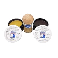 All Natural Furniture Waxing Kit. 8oz Clear, 8oz Dark Antiquing and Original Palm Brush Deisgn. 3 Pack
