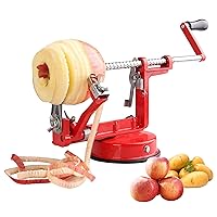 Apple Peeler, Airead Stainless Steel Blades Potato Pear Corer Slicer Peeler, Durable Heavy Duty Die Cast Mechanical Hand-cranking Kitchen Tool Fruit Vegetable Peeler Machine with Powerful Suction Base