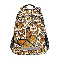 ALAZA Monarch Flying Butterfly Print Backpack Purse for Women Men Personalized Laptop Notebook Tablet School Bag Stylish Casual Daypack, 13 14 15.6 inch