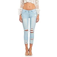 COVER GIRL Women's Ripped Cropped Skinny Jeans