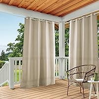 Cabana Solid Indoor/Outdoor Light Filtering Grommet Top Curtain Panel, 54