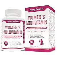 Purely Optimal Premium Multivitamin for Women - Women’s Multivitamin Supplement w/Vitamin C, D3, E, B12, Folic Acid, Organic Fruit & Vegetable, Antioxidants & Probiotics - 120 Capsules