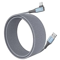 16ft/5m Pixel and More USB C Phone Tablet Camera CLEEFUN LG Gray Long USB C Cable Moto USB A 2.0 to Type C Cable Nylon Braided Power Charging Cord Compatible with Samsung Galaxy Note Tab 
