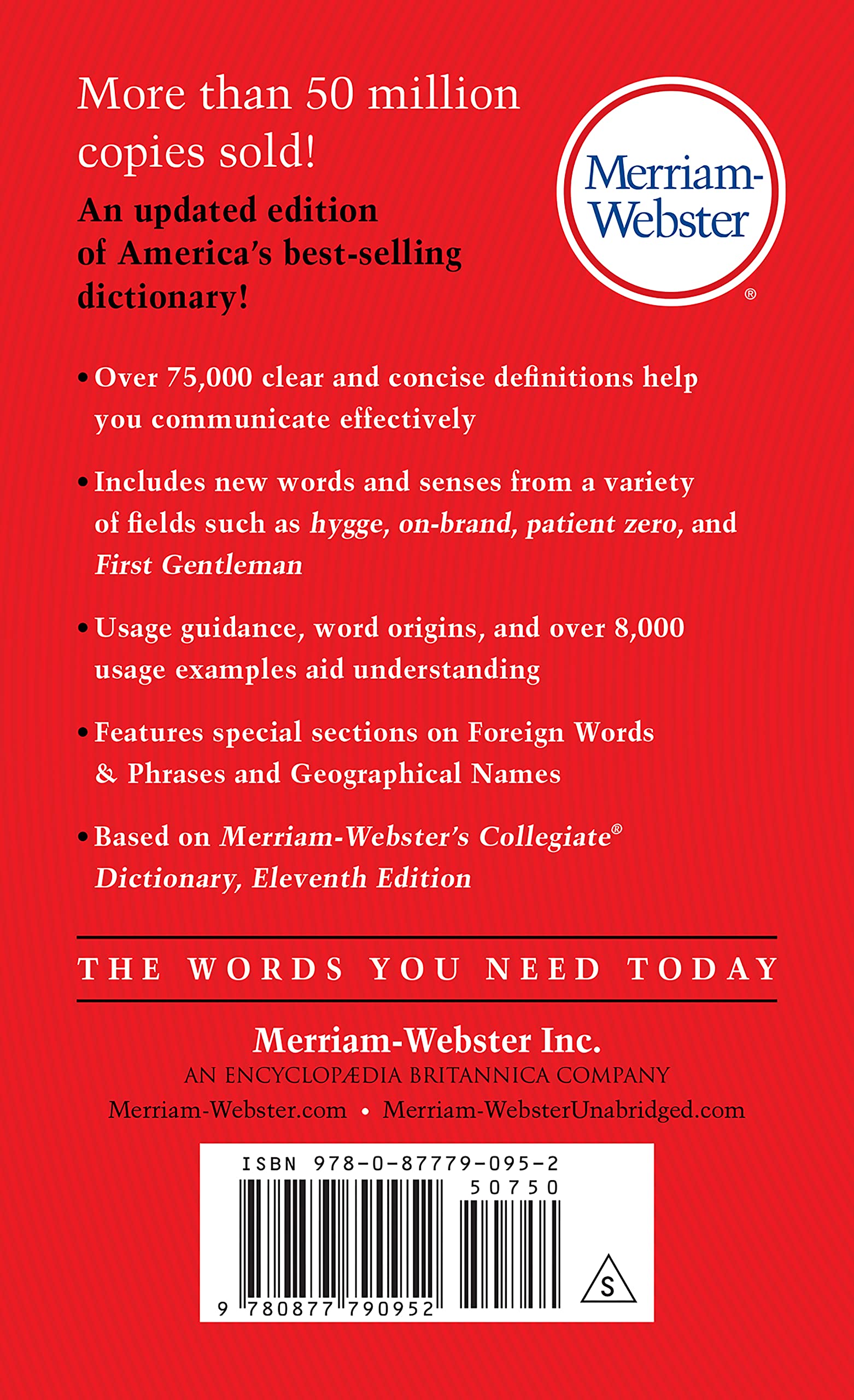 The Merriam-Webster Dictionary, New Edition, 2022 Copyright, Mass-Market Paperback