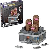Mega Pokémon Action Figure Building Set, Mini Motion Dugtrio with 343 Pieces and Pop Up Movement, Build & Display Toy for Collectors