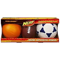 NERF Mini Foam Sports Ball Set - Kids Youth Foam Football, Mini Soccer Ball +Mini Basketball Set Soft Foam Sports Set for Kids - All Sport Kids Indoor + Outdoor Toy Sports Ball Pack - Multicolor
