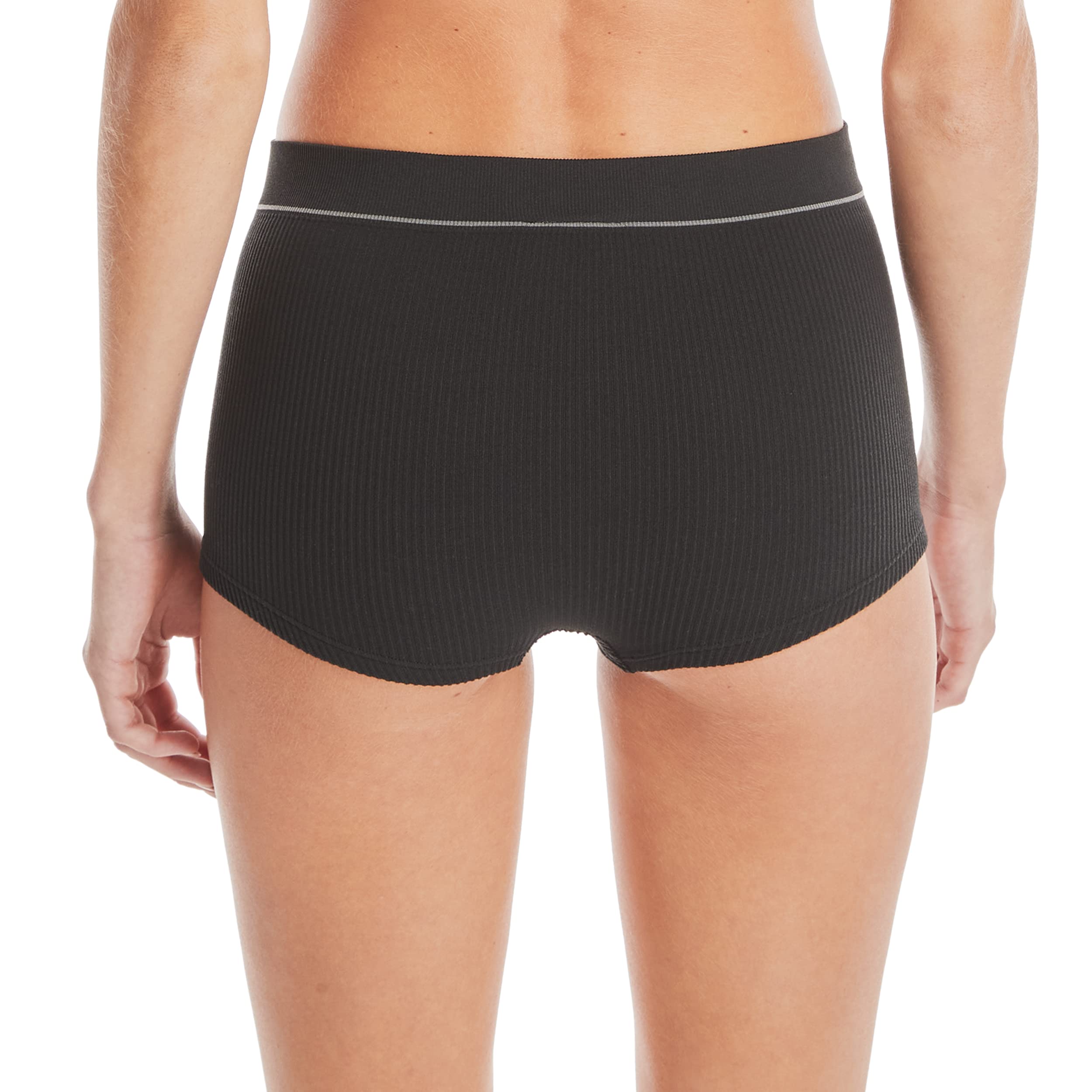 Hanes Women's Originals Seamless Stretchy Ribbed Boyfit Panties, Assorted Underwear, 6-Pack