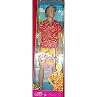 Barbie Surf's Up Beach 12 Inch Doll - Ken in Hawaian Orange Shirt and Yellow Trunks with Sunglasses and Bracelet