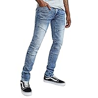 Pants for Men, Men’s Dante Faux Leather Zip Pocket Pants, Lightweight Casualwea