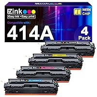 E-Z Ink 414A Toner Cartridges (with Chip) Compatible for HP 414A HP 414X 414A Toner to Use with HP Color Laserjet Pro M454dw Color Laserjet Pro MFP M479 M479fdw M479fdn M479fdw Printer (4 Pack)