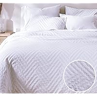 California Design Den King Duvet Cover, 100% Cotton 3 Piece Duvet Cover & Sham Set Soft Textured White Duvet Cover 106