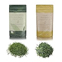 Nozomi and Gokuzyo Aracha Tea Assortment from Japanese Green Tea Co – Premium 2-Piece Japanese Green Tea set – Single Origin Loose-leaf Japanese Tea