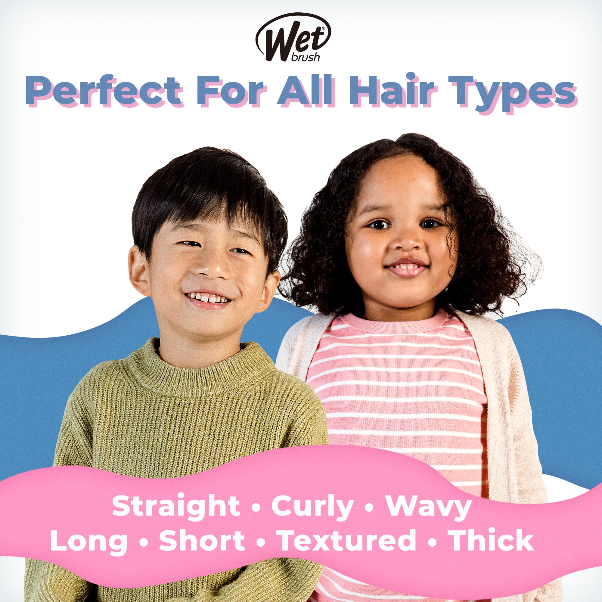 Wet Brush Kids Detangler Hair Brushes - Rainbows - Midi Detangling Brush with Ultra-Soft IntelliFlex Bristles Glide Through Tangles with Ease - Pain-Free Comb for All Hair Types
