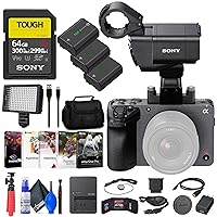 Sony FX30 Digital Cinema Camera with XLR Handle Unit (ILME-FX30) + 64GB SF-G Tough Card + Bag + 2 x NP-FZ100 Compatible Battery + LED Light + External Charger + Corel Photo Software + More (Renewed)