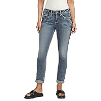 Silver Jeans Co. Women's Girlfriend Mid Rise Slim Leg Jeans