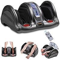 Electric Shiatsu Foot Massager with Remote for Pain Relief, Deep Kneading Rolling Feet and Calf Massager, Leg Circulation Machine for Plantar Fasciitis and Neuropathy, Men Women Gifts, Gray