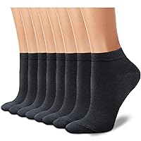 CHARMKING 8 Pairs Ankle Socks for Women Non Slip Cotton Socks No Show Socks Classic Low Cut Casual Socks