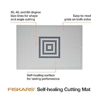 Fiskars Self Healing Cutting Mat With Grid For Sewing, Quilting, And Crafts  - 24 X 36 Grid - Gray