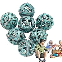 Board Game Dice Set | Polyhedral Dice Set | Dice Collection for Games | Set of 7 Metal Dice Group with Multiple Sides Board Game Role Playing Supplies for Friend Gatherings, Family Nights