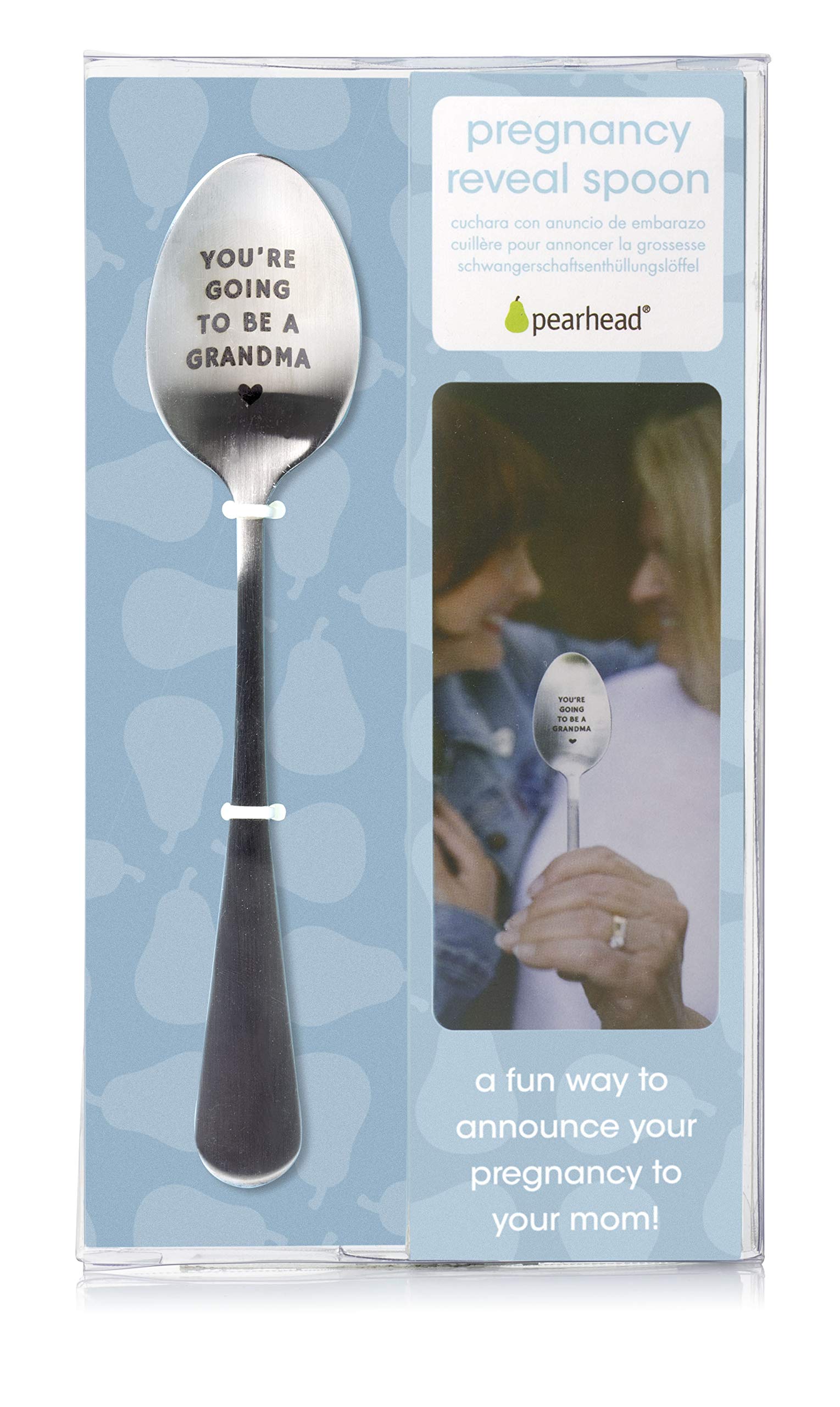 Pearhead You're Going to Be A Grandma Pregnancy Reveal Spoon, Promoted to Grandma Gift, Grandma Announcement, Silver