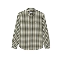 Lacoste Men's Long Sleeve Regular Fit Plaid Casual Button Down Shirt