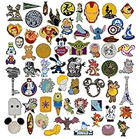 Disney Trading Pin Sets - Random Disney Lot 50x Pins - New Official Enamel/Metal Disney Pins - Tradable Collectible - Mickey Minnie Princess Superhero