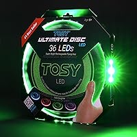 TOSY Flying Disc - 16 Million Color RGB or 36 or 360 LEDs, Extremely Bright, Smart Modes, Auto Light Up, Rechargeable, Cool Fun Christmas, Birthday & Camping Gift for Men/Boys/Teens/Kids, 175g frisbee