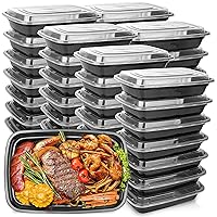 50-Pack Food Prep Containers, 1000ML/ 34 OZ Microwavable Food Storage Containers with Lids, Reusable Plastic lunch Containers BPA Free Lunch Boxes- Stackable, Reusable Dishwasher Safe