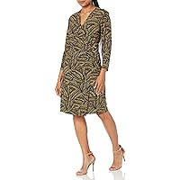 Kasper Women's Printed Signature Wrap Dress