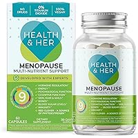 Health & Her Menopause Supplements For Women, Multi-Nutrient, Menopause Support For Women, Menopause Vitamins For Women, Energy, Bones, Muscles, Skin, Hair, Vegan, Gluten-Free, Non GMO (60ct - 1month)