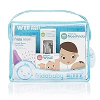 Frida Baby Bitty Bundle of Joy Mom & Baby Essentials Healthcare and Grooming Gift Kit Includes Peri Bottle, NoseFrida Snotsucker, Windi Gaspasser & Nail Clipper + File Set