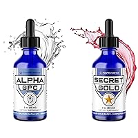 Alpha GPC + Colloidal Gold - Liquid Gold Drops - 99.99% Pure Swiss Gold - 100 ppm - Ruby Red - Real 24K Gold - Gold Water - Brain Boost - Enhance Awareness, Clarity, Dreams, Intuition and Memory