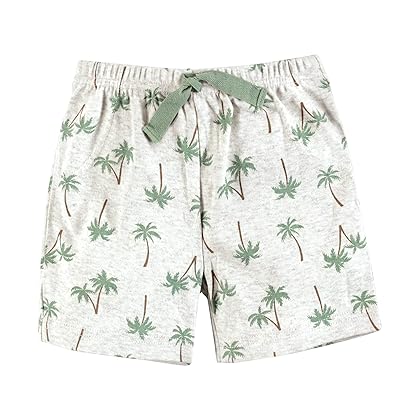 Hudson Baby Unisex Baby and Toddler Shorts Bottoms 4-Pack, Palm Tree, 5 Toddler