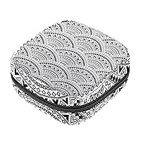 Sashiko Japanese Henna Scales Menstrual Pad Purse for School, Tampons Collect Pouch for Women Girls, Soft Sanitary Napkin Disposal Bags