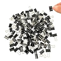 120Pcs Mini Binder Clips, 5/8 inch(15mm), Paper Clamps Small Size for Office Supplies, Black