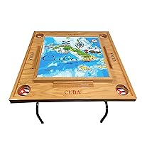 Domino Table Cuba Flag Mapa 2 (Natural)